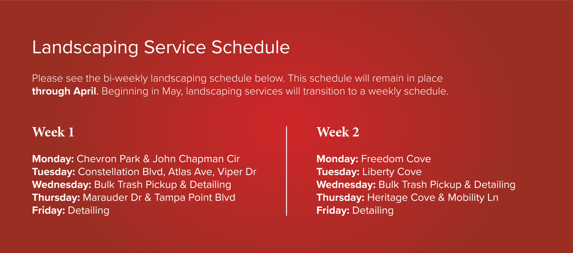 Landscaping Schedule